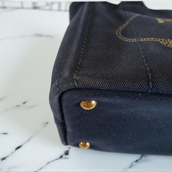 Authentic Prada Canupa Navy Blue Denim Tote Bag MSRP: $1500 - Picture 14 of 16